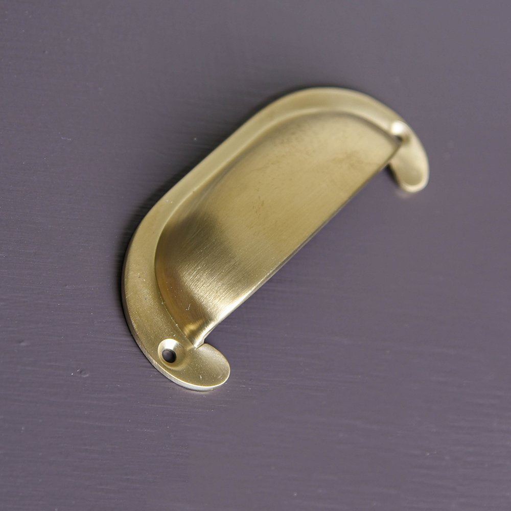 Satin messing stor buet hætte skuffe håndtag - Image 2