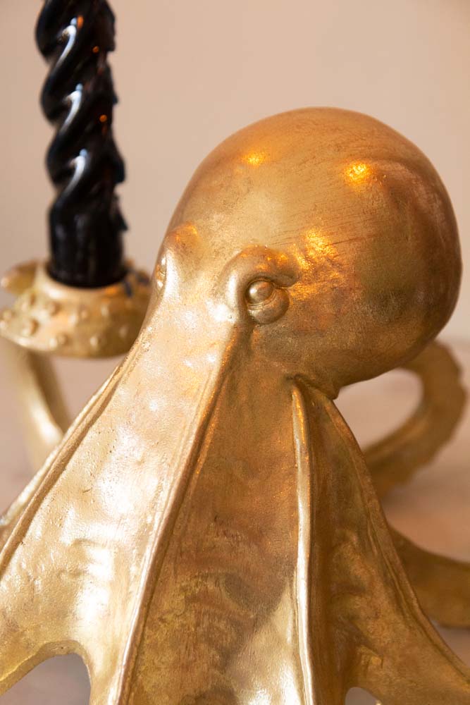 Guld blæksprutte lysestage holder - Image 3