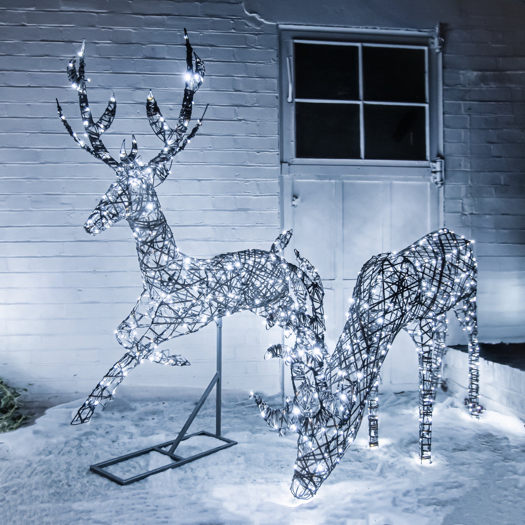Julens rensduo duo Stag Outdoor Light Set - Image 2