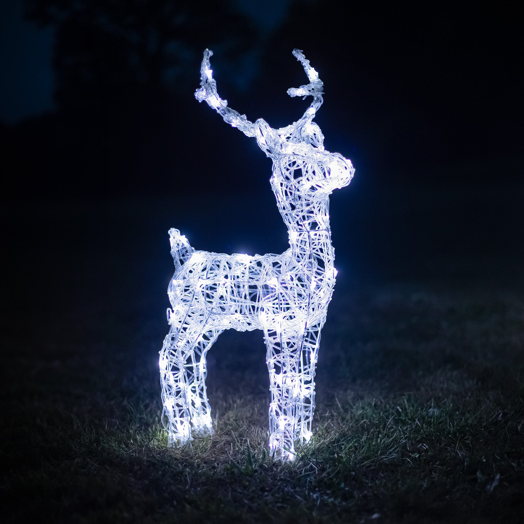 Julens rensdyrlys - 60 cm blød akryl lys op lille stag med 90 hvide lysdioder - Image 2